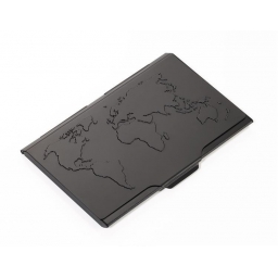 Aluminiowe etui na wizytówki mapa świata czarny TROIKA