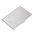 Aluminiowe etui na wizytówki mapa świata stalowy TROIKA