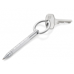 Wielozadaniowy długopis - brelok do kluczy marki TROIKA Construction Mini biały