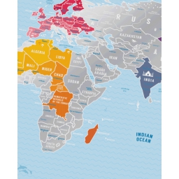 Mapa zdrapka Travel Map Silver World