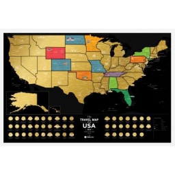 Mapa zdrapka Travel Map USA Black